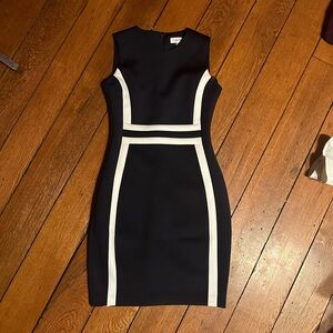 Calvin Klein Navy and White Mini Dress
